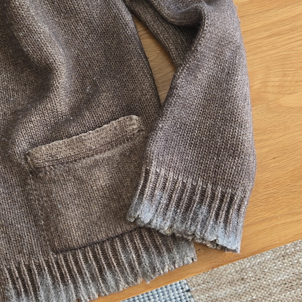 Avant Toi Cashmere Blend Textured Cardigan, Distressed Look, Unique, Quiet Lux - Picture 4 of 14